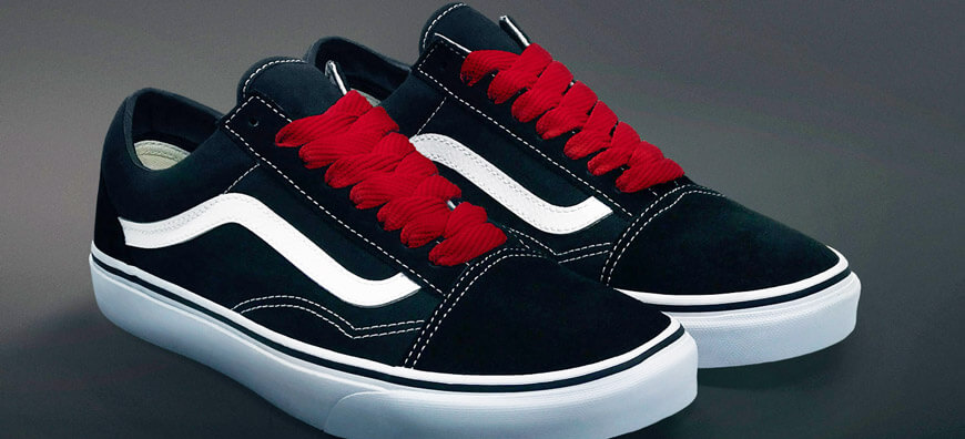 vans with red laces